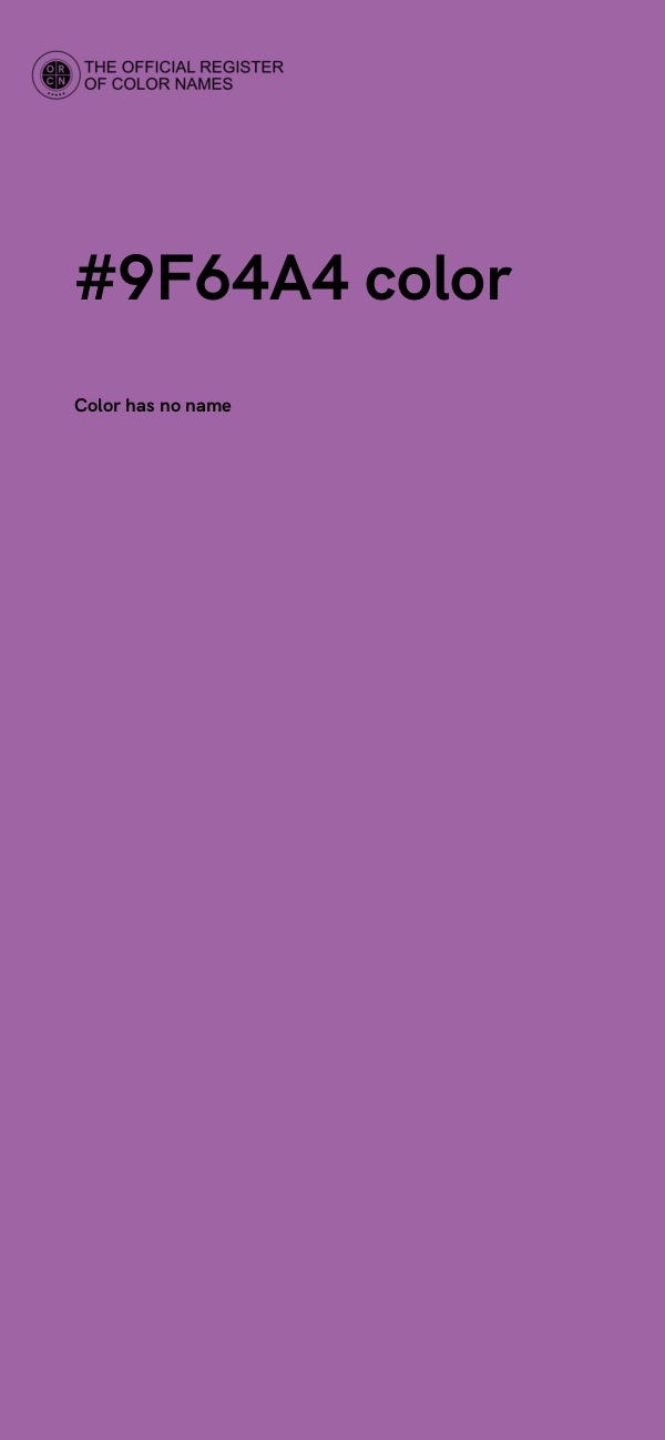 #9F64A4 color image