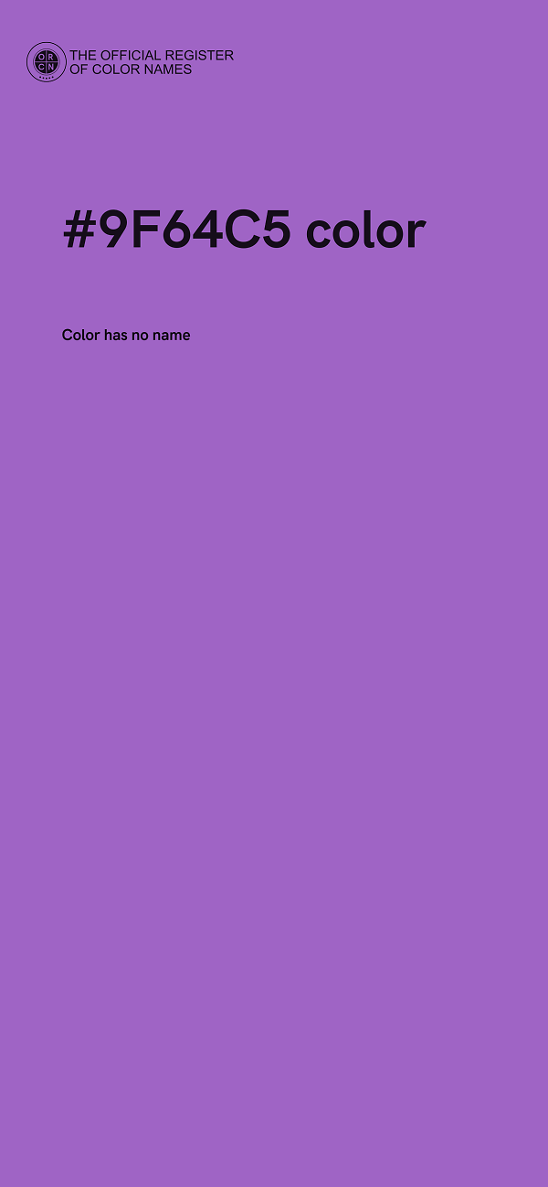 #9F64C5 color image