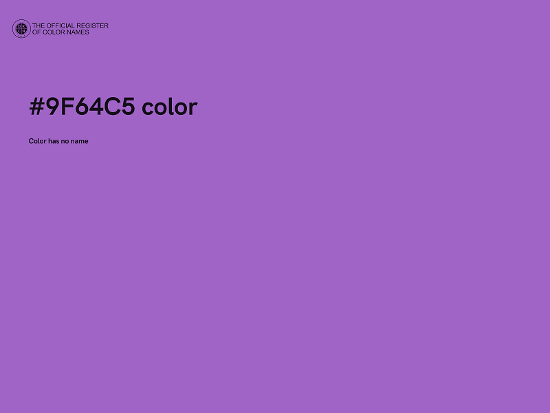 #9F64C5 color image
