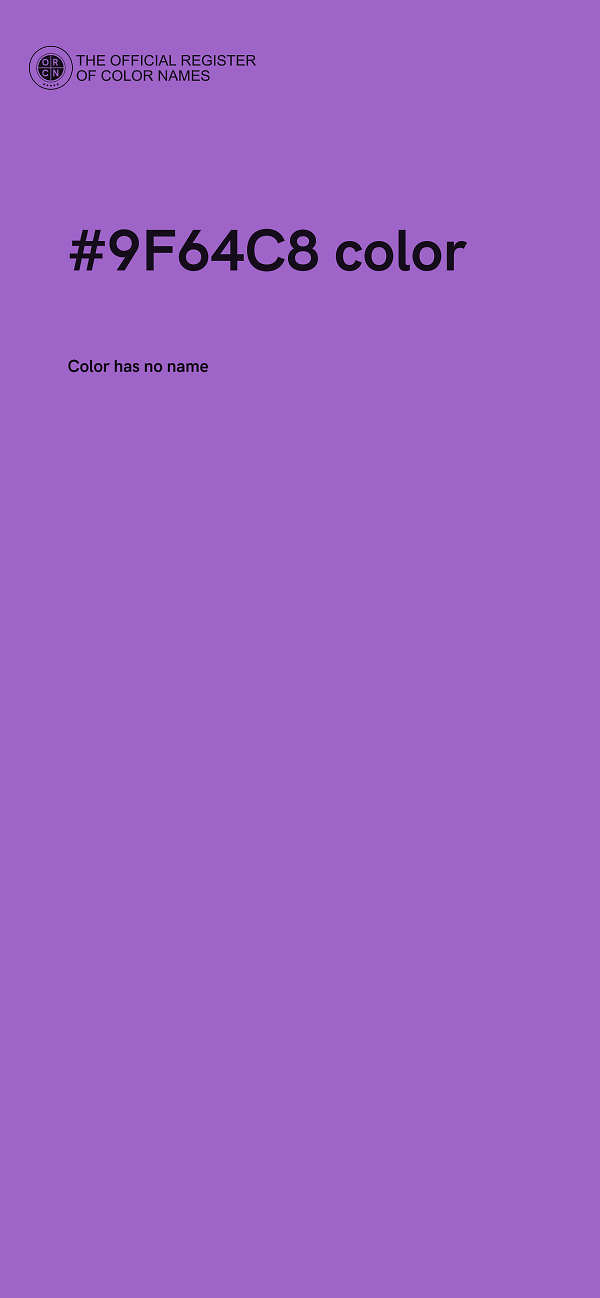 #9F64C8 color image
