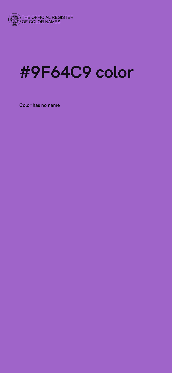 #9F64C9 color image