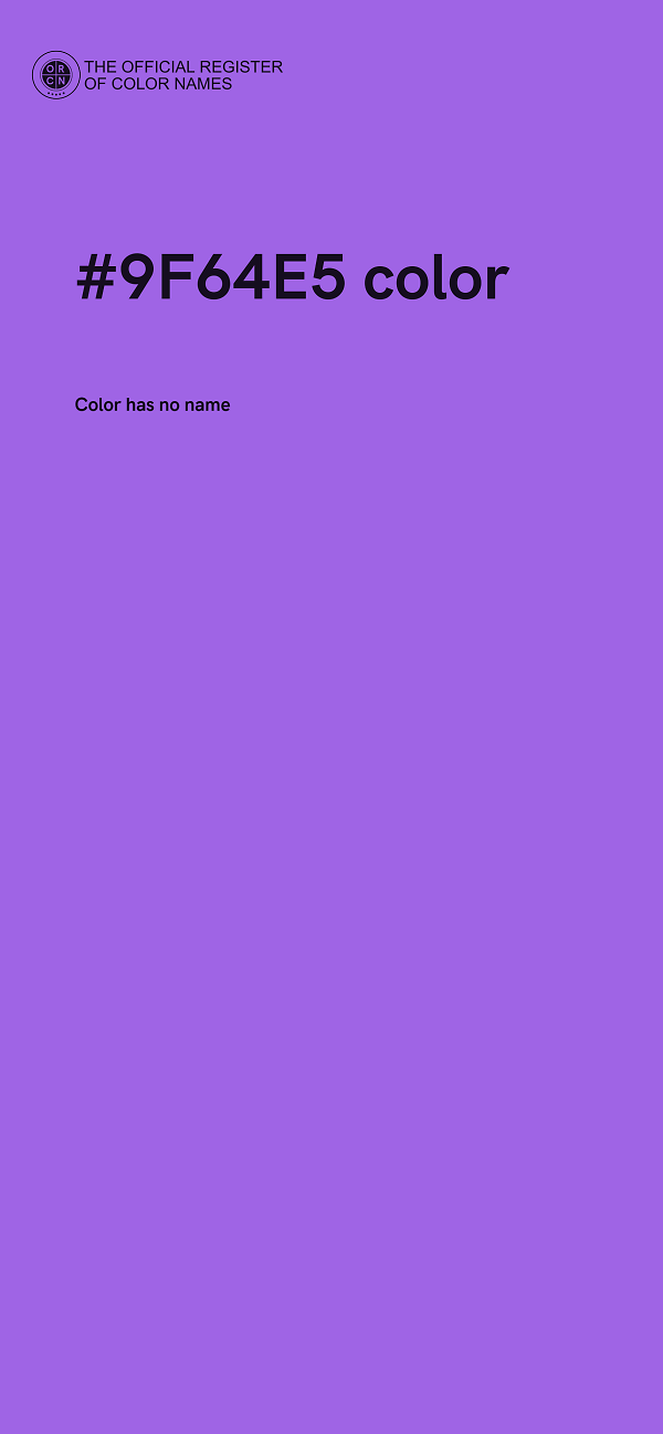 #9F64E5 color image