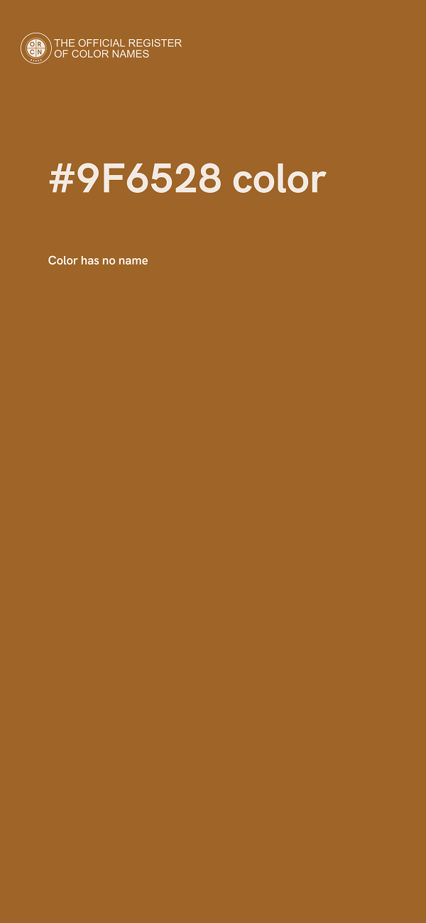 #9F6528 color image