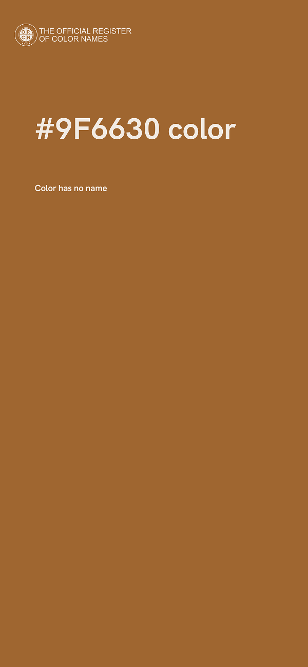 #9F6630 color image