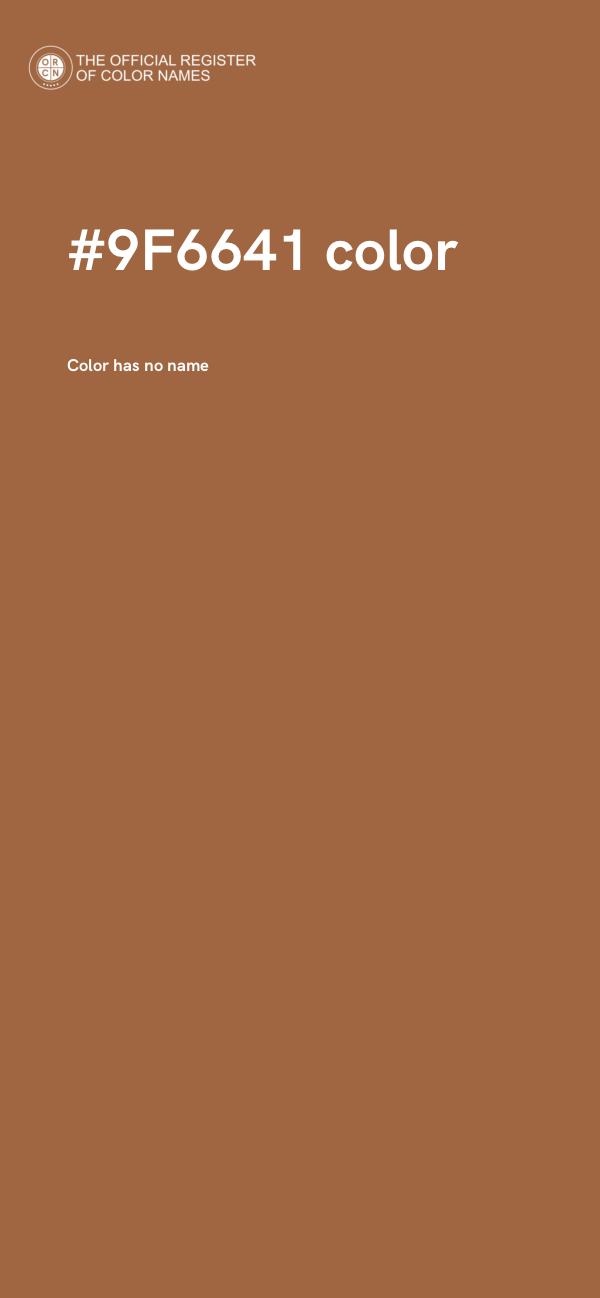 #9F6641 color image
