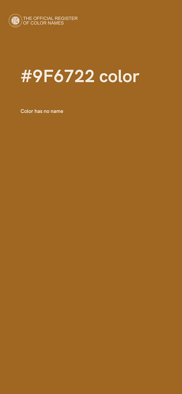 #9F6722 color image