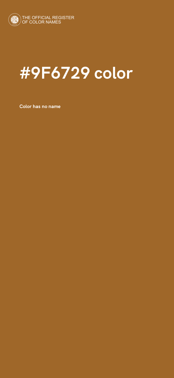 #9F6729 color image