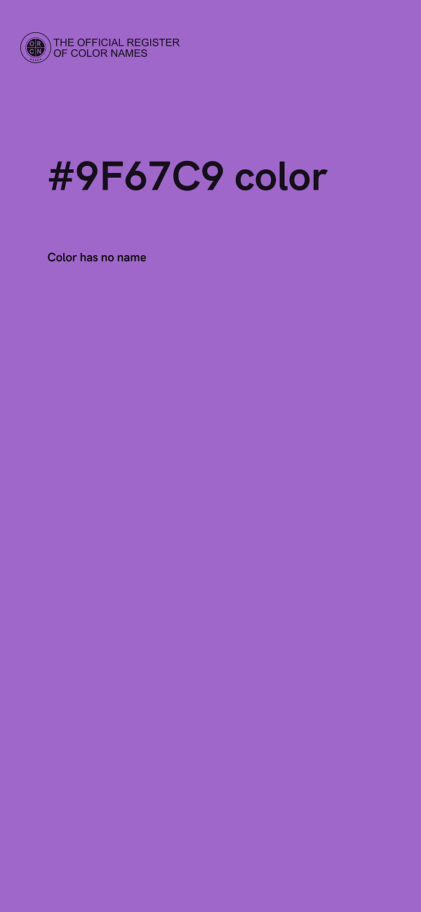 #9F67C9 color image