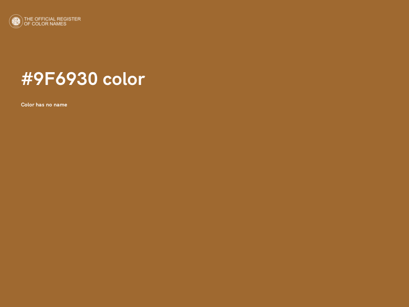 #9F6930 color image