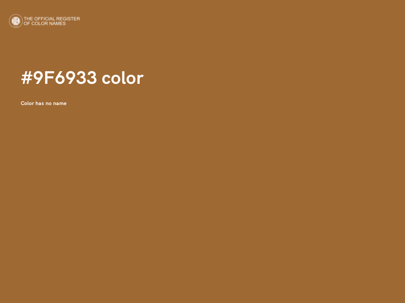 #9F6933 color image