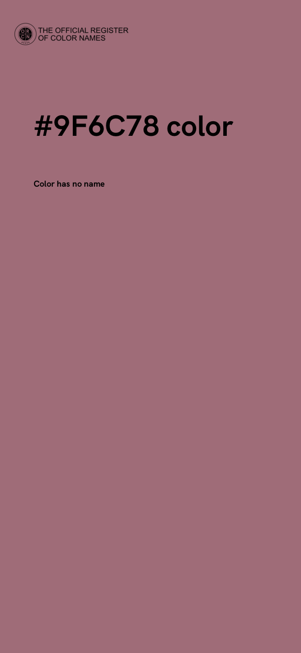 #9F6C78 color image