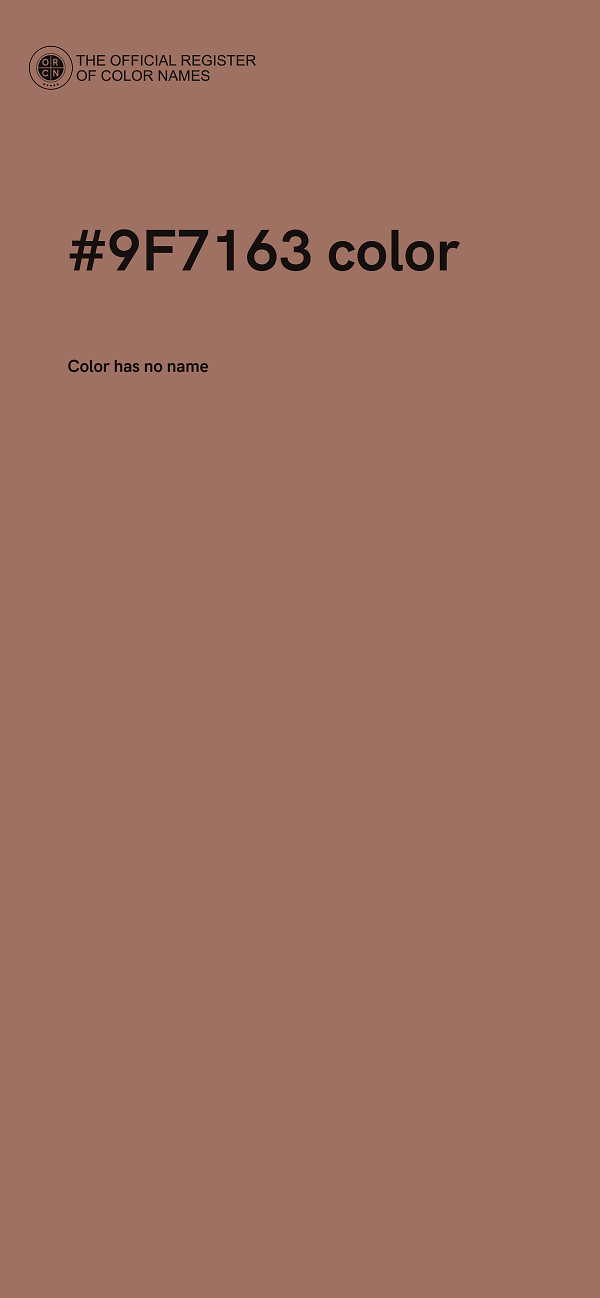 #9F7163 color image