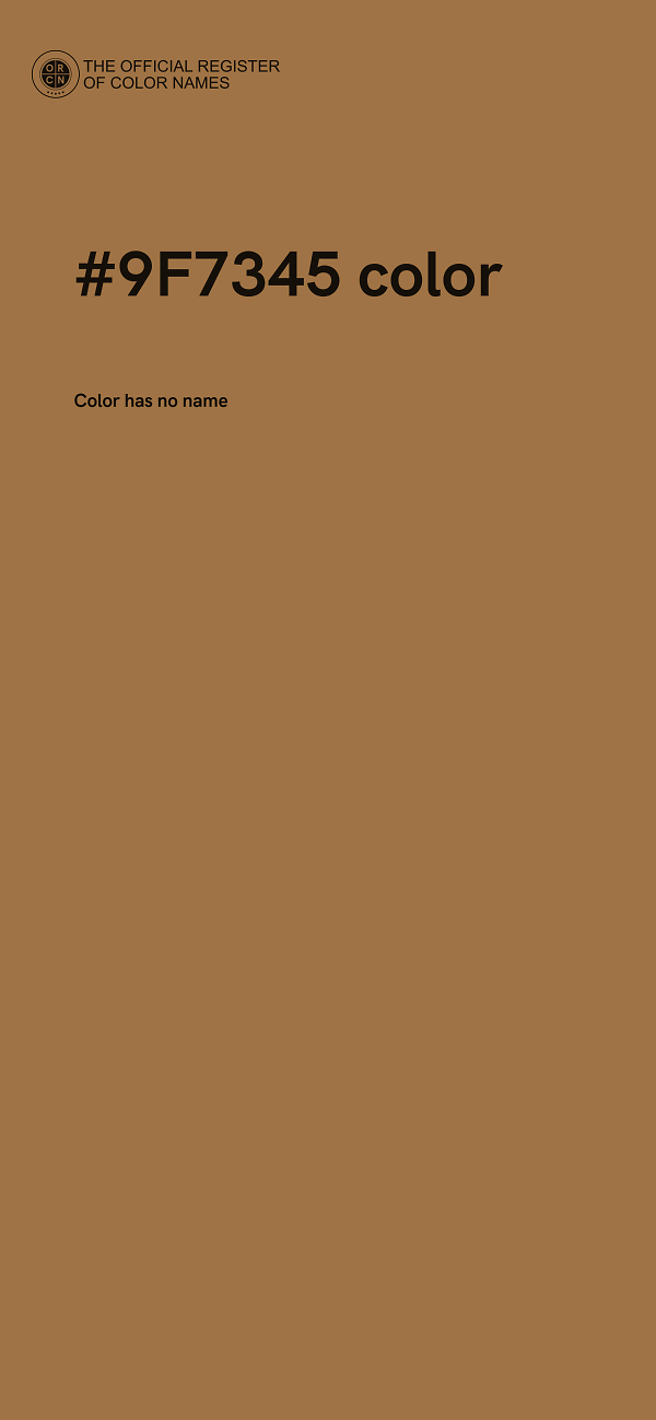 #9F7345 color image