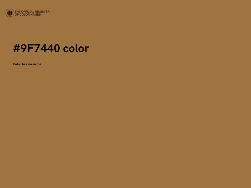 #9F7440 color image