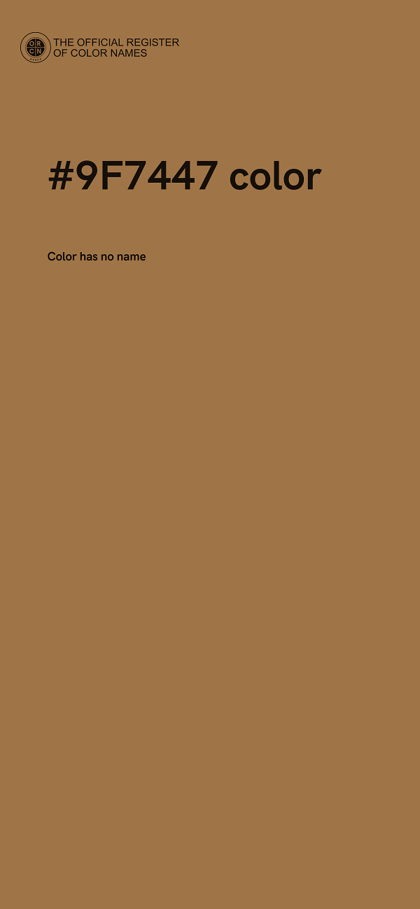 #9F7447 color image