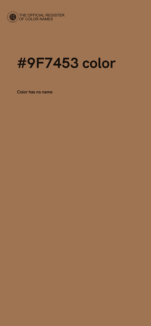 #9F7453 color image
