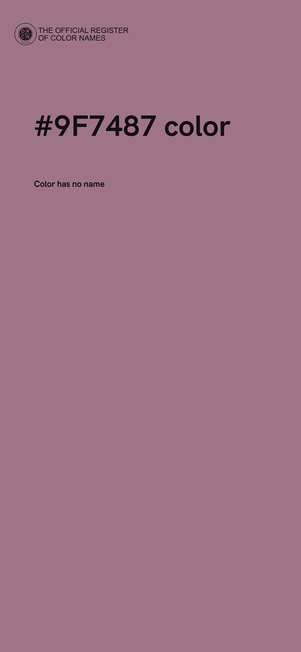 #9F7487 color image