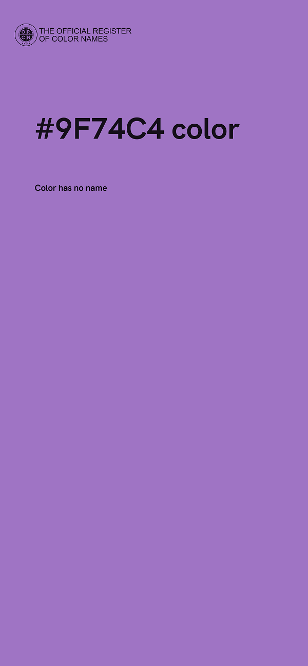 #9F74C4 color image