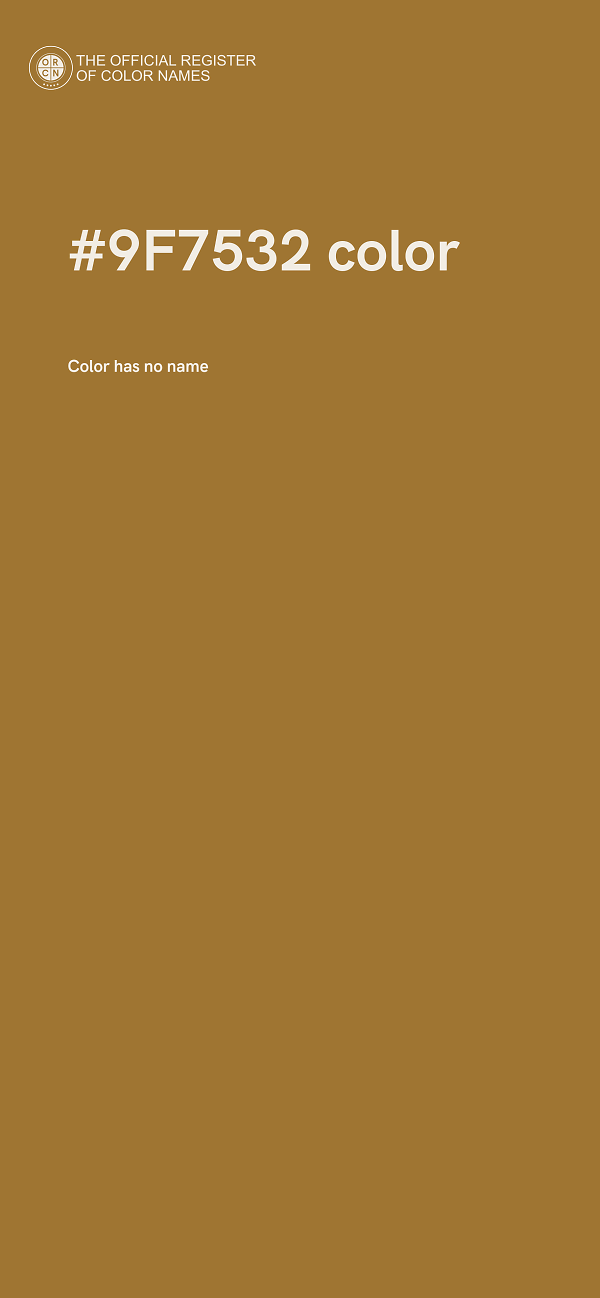 #9F7532 color image