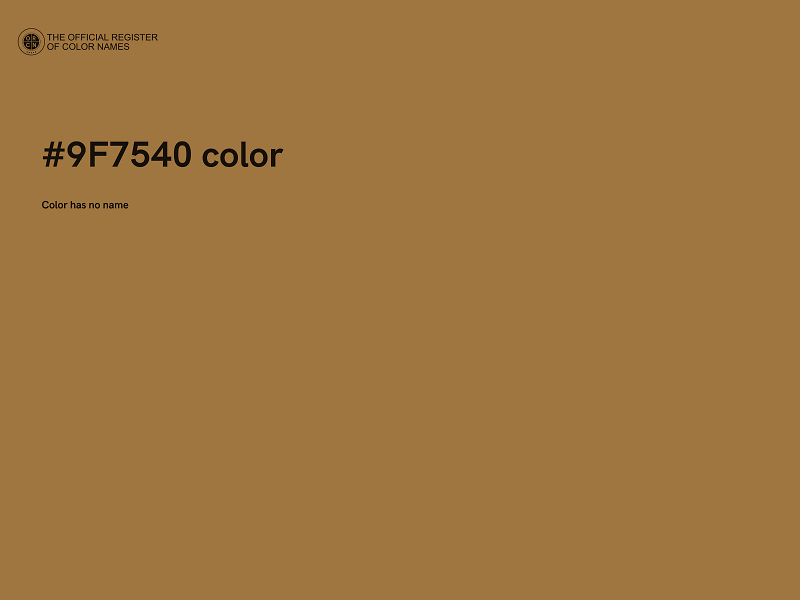 #9F7540 color image