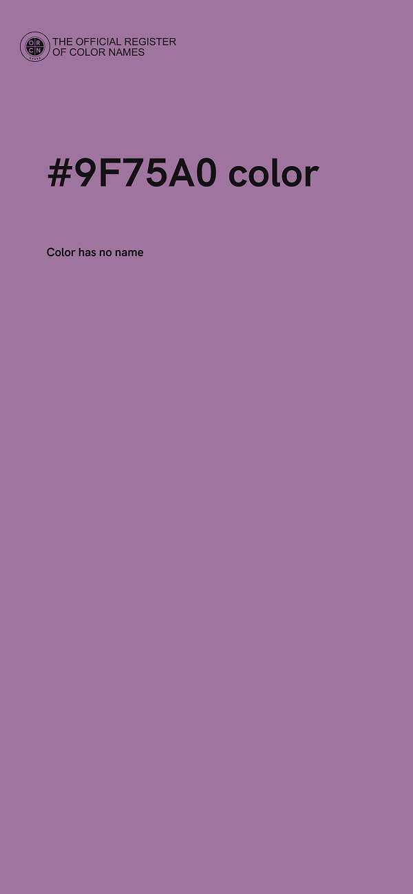#9F75A0 color image