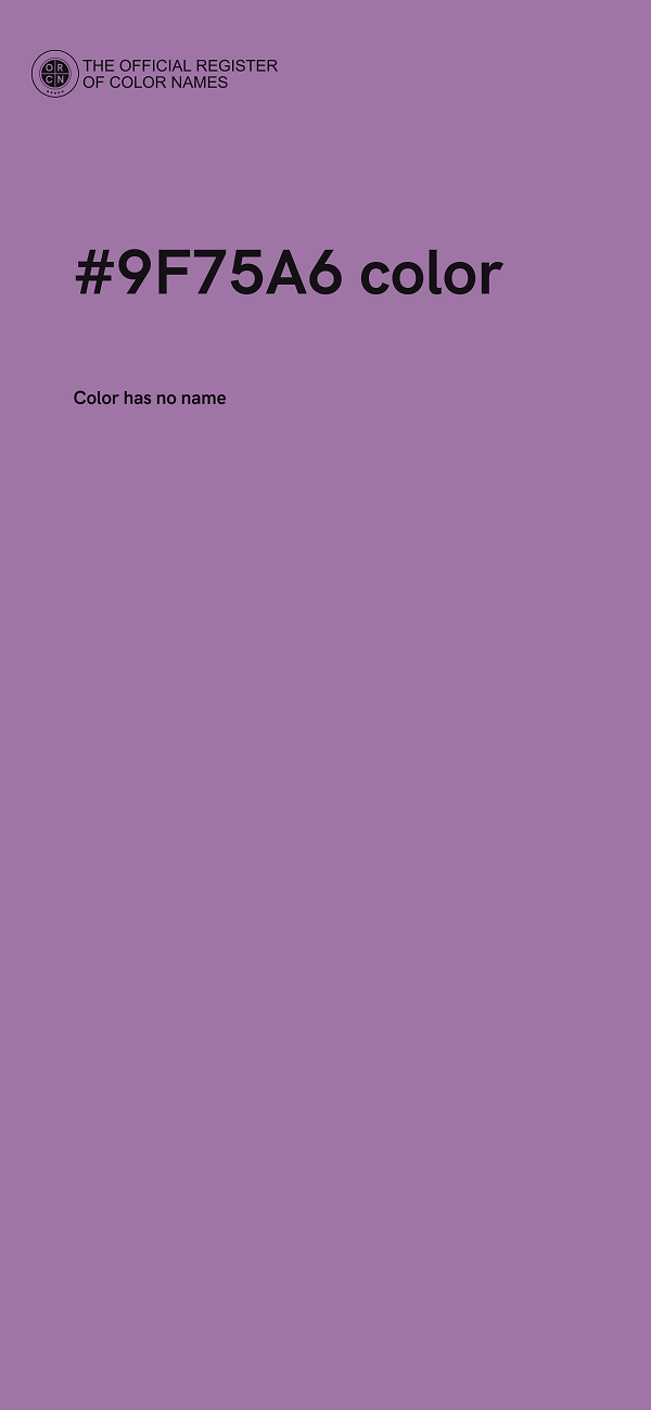 #9F75A6 color image