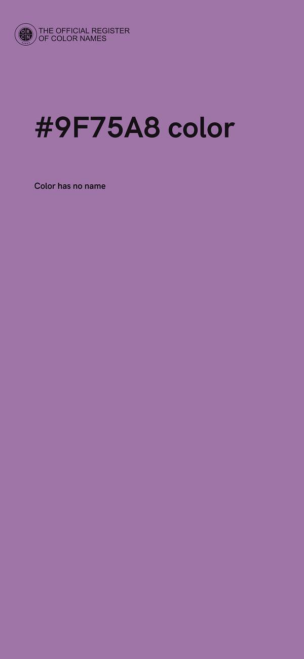 #9F75A8 color image