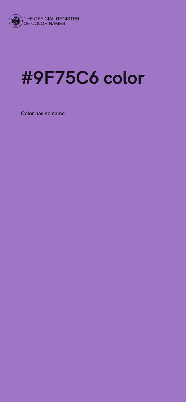 #9F75C6 color image