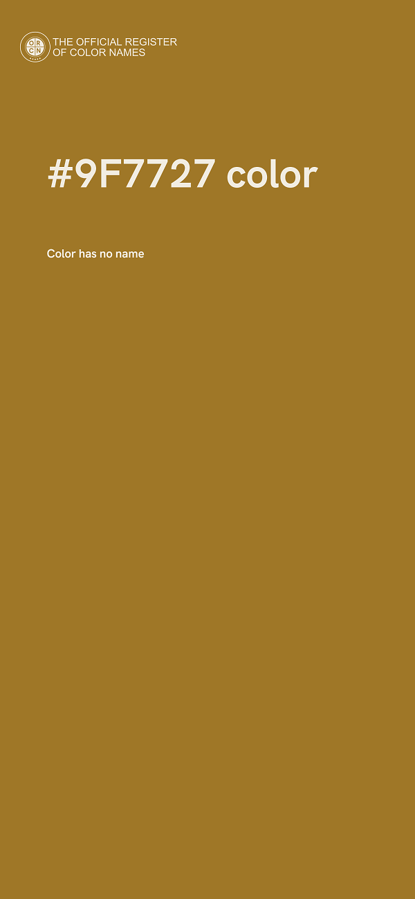 #9F7727 color image