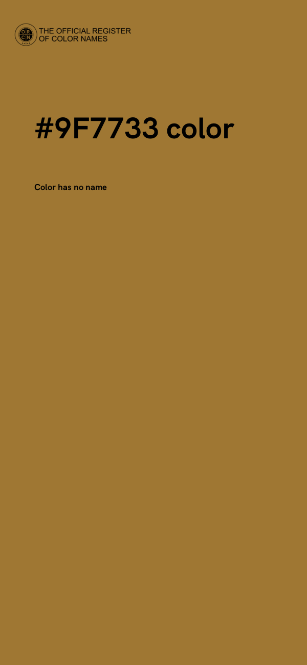 #9F7733 color image
