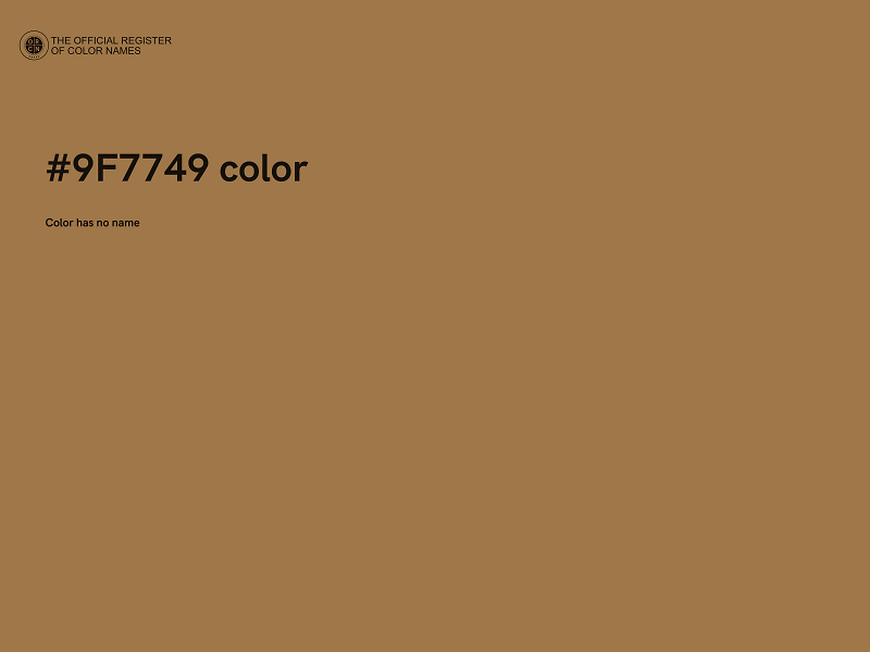 #9F7749 color image