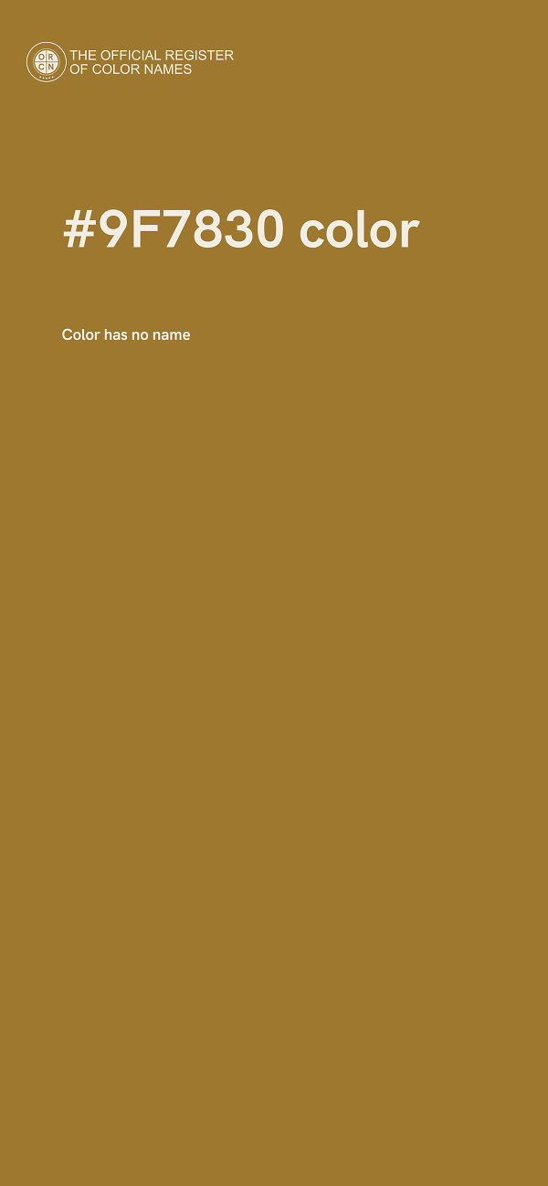 #9F7830 color image
