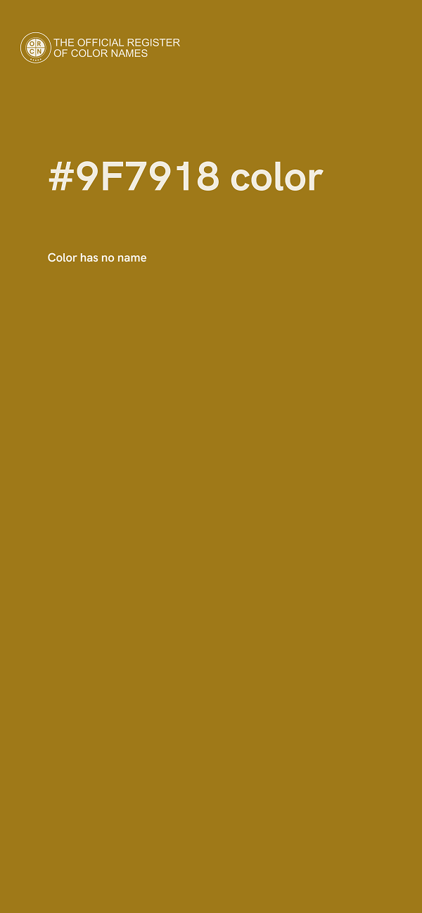 #9F7918 color image
