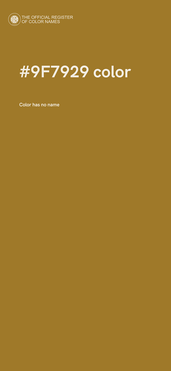 #9F7929 color image