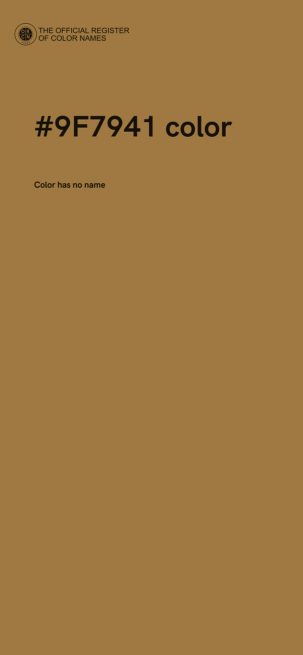 #9F7941 color image