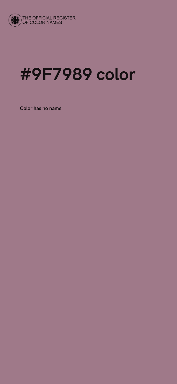#9F7989 color image