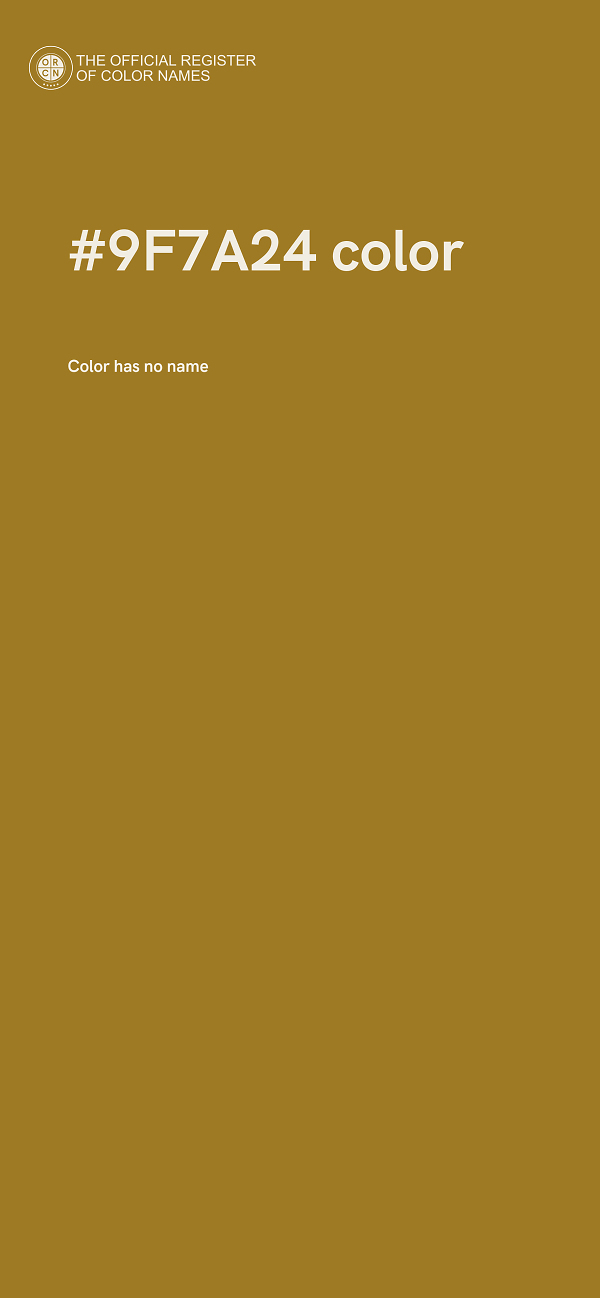 #9F7A24 color image