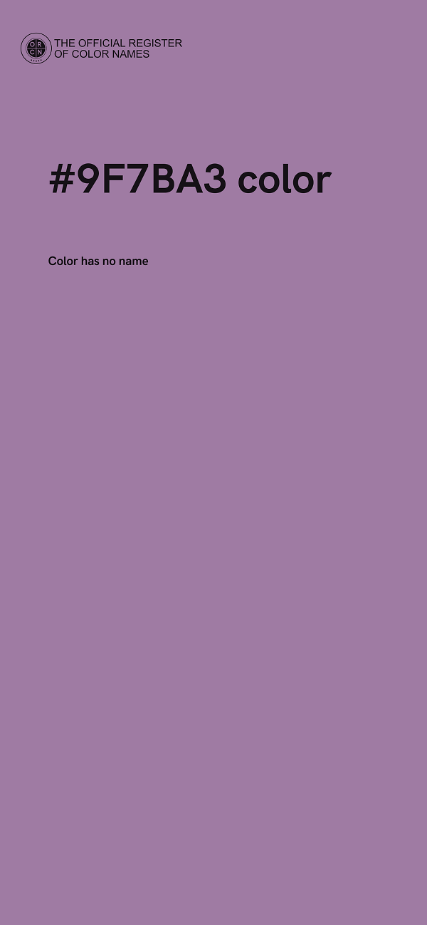#9F7BA3 color image