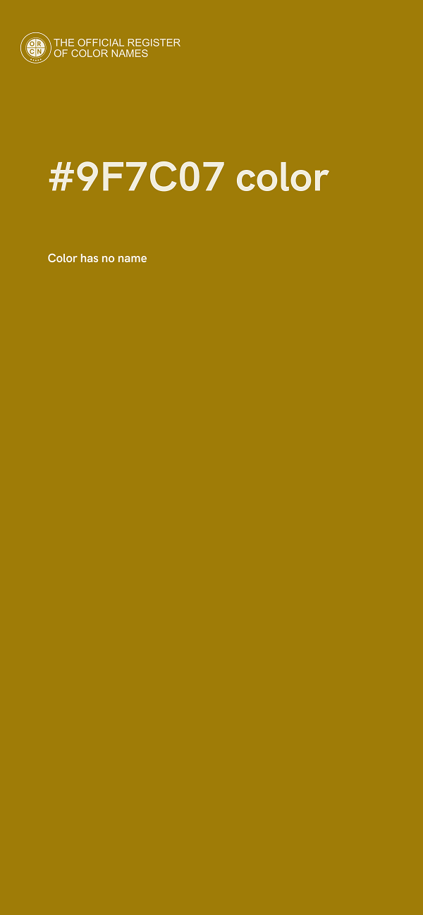 #9F7C07 color image