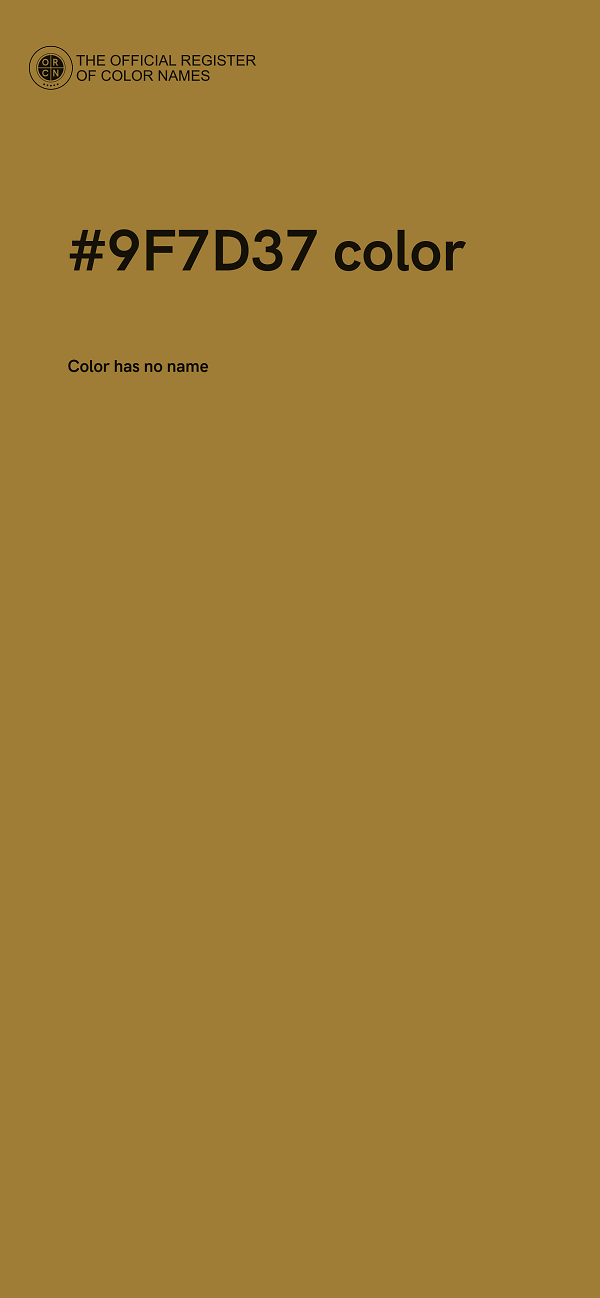 #9F7D37 color image