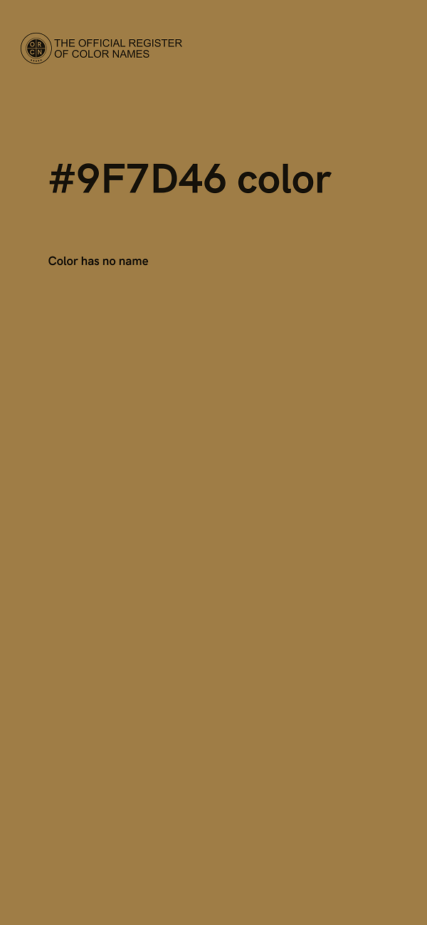 #9F7D46 color image