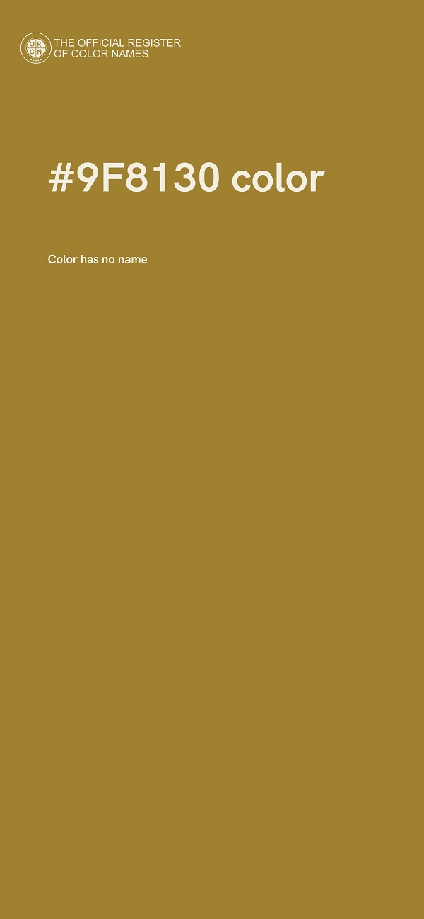 #9F8130 color image