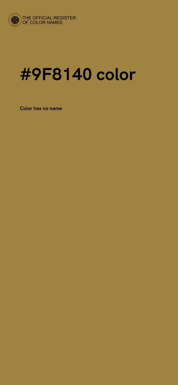 #9F8140 color image
