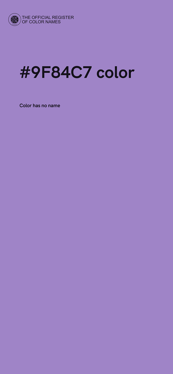 #9F84C7 color image