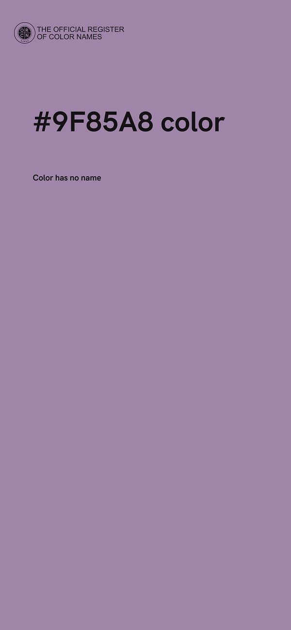 #9F85A8 color image