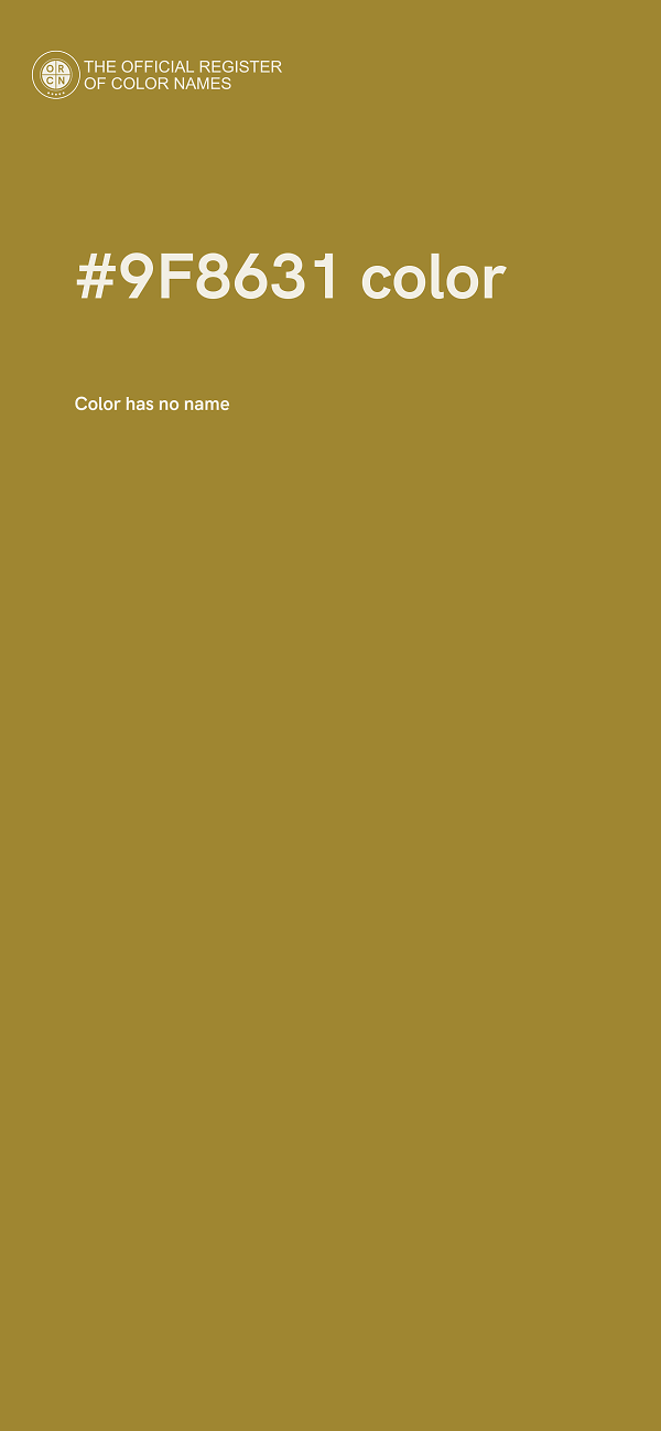 #9F8631 color image