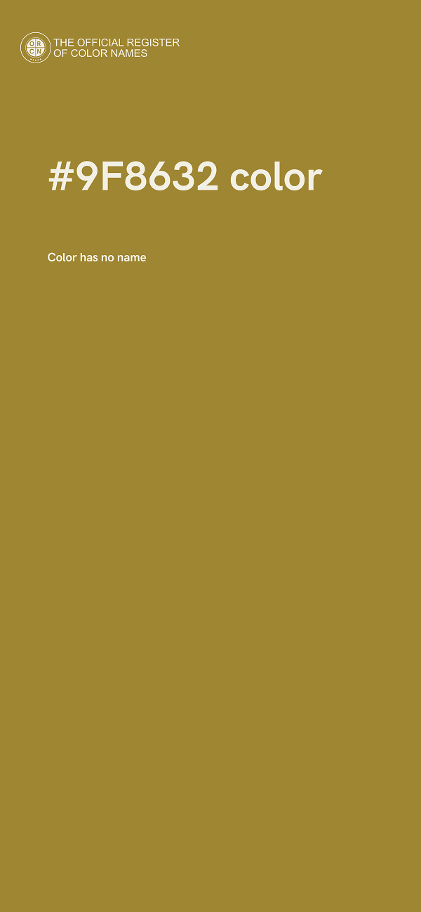 #9F8632 color image