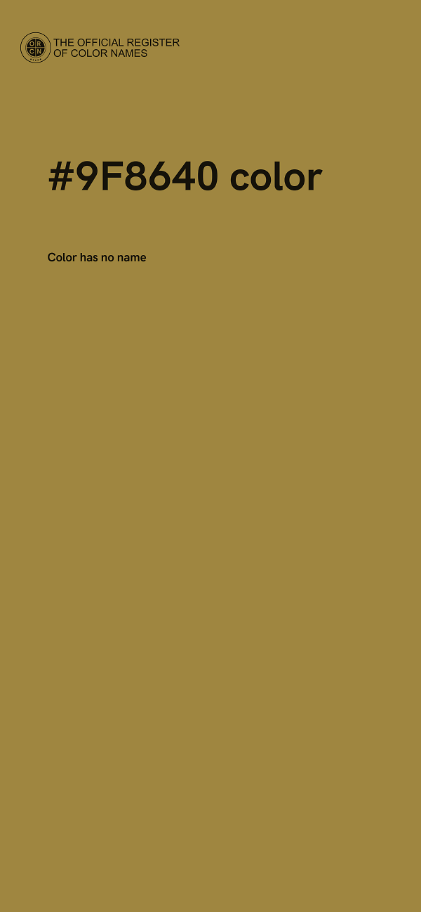 #9F8640 color image