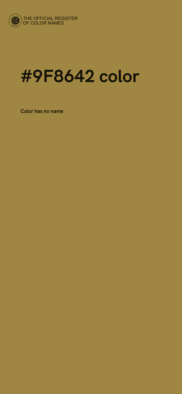 #9F8642 color image