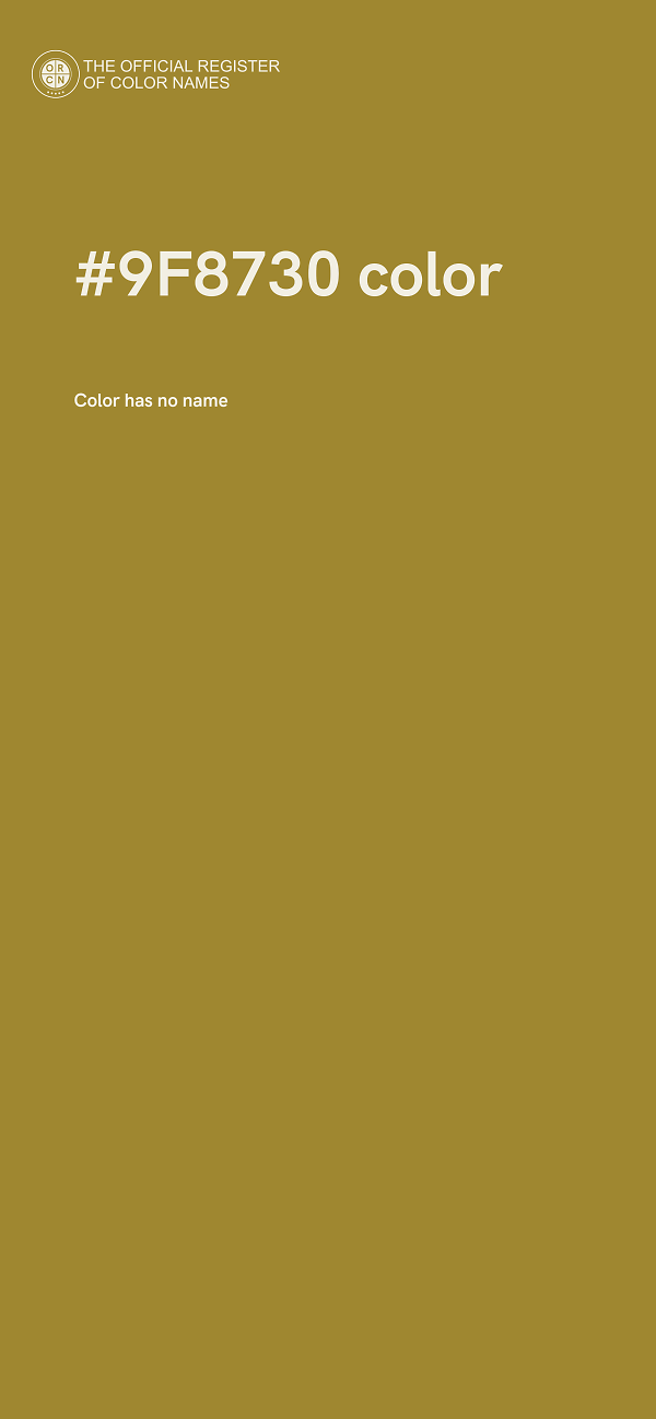 #9F8730 color image